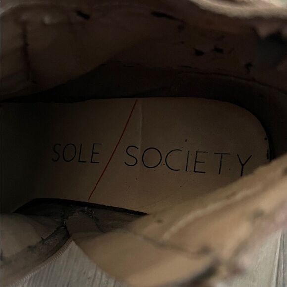 Sole Society Suede Ankle Booties in Taupe - Picture 2 of 5